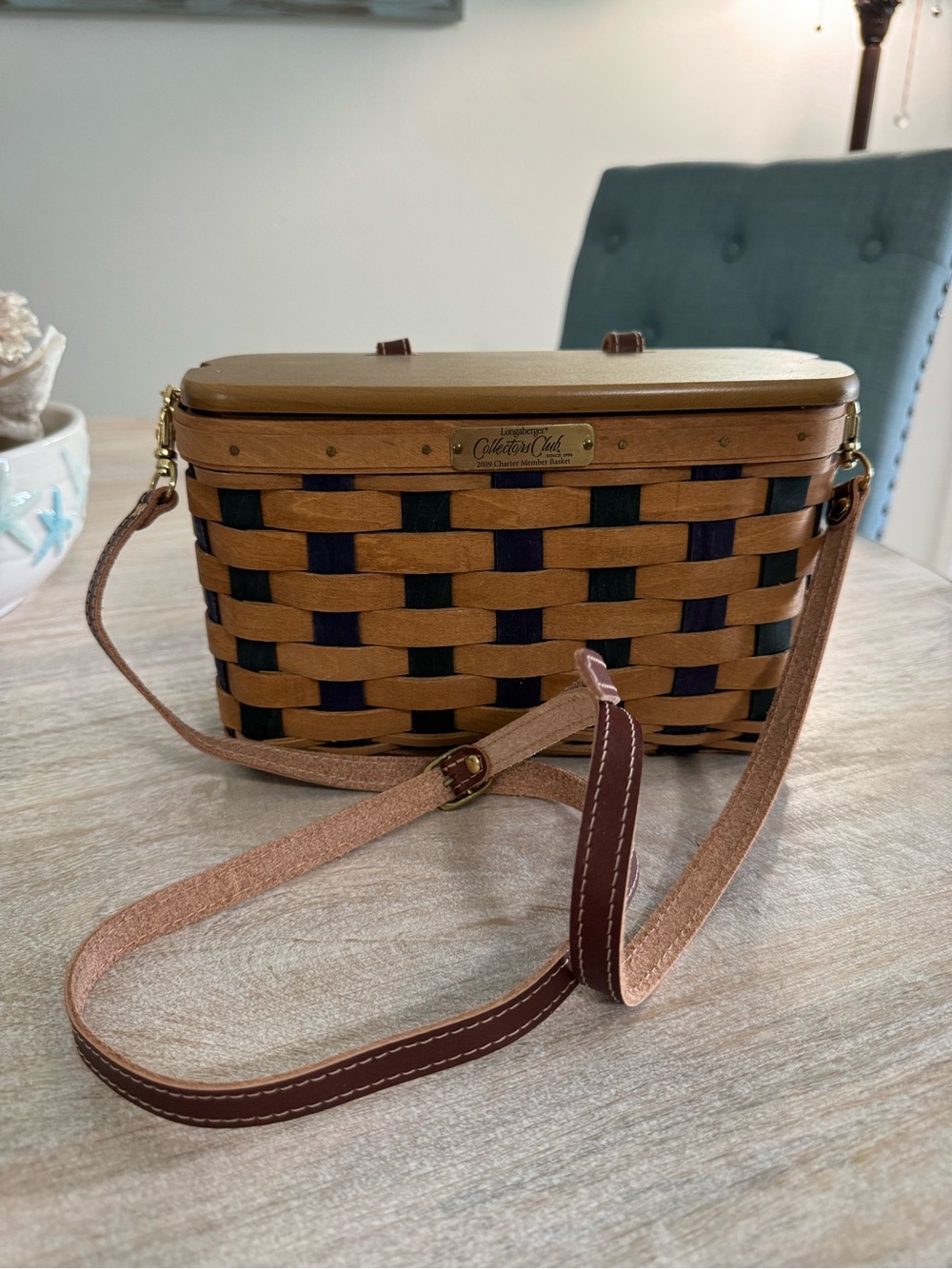 Longaberger Woven Crossbody Bag in Brown and Black